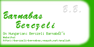 barnabas berczeli business card